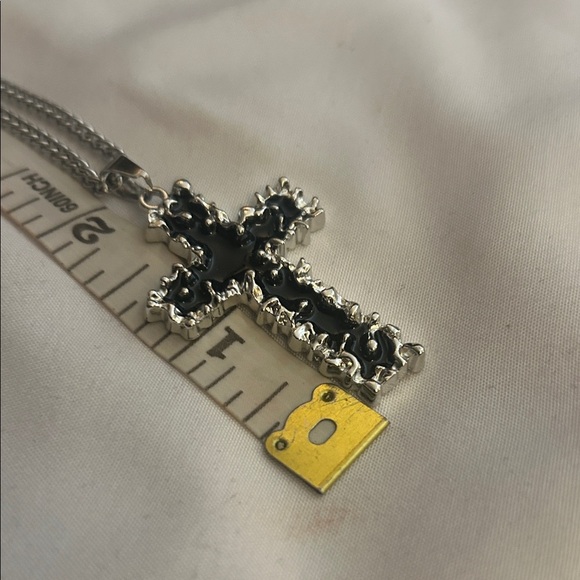Source Unknown Jewelry - Source Unknown Black and Silver Cross Necklace